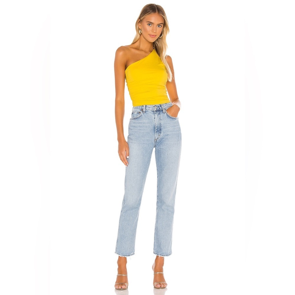 Superdown [Revolve] Women's Yellow Anna One-Shoulder NWT , sz: small